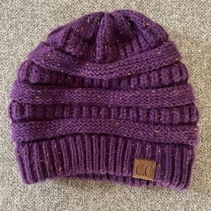 C.C. Soft Cable Knit Beanie-Purple Confetti